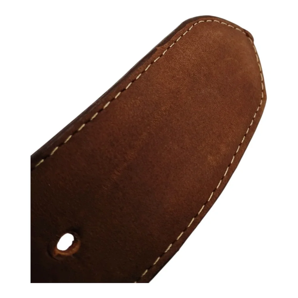 La Sierra Boots Belt Unisex Size 30 Leather Brown Floral Embroidered 30-35 Inch